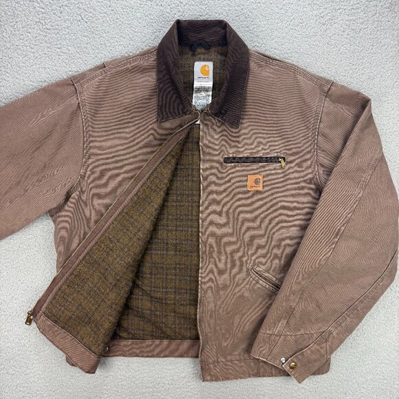 Carhartt Jacket Extra Large Tall FWD Firewood Brown Detroit Blanket Lined J97 - Picture 1 of 10